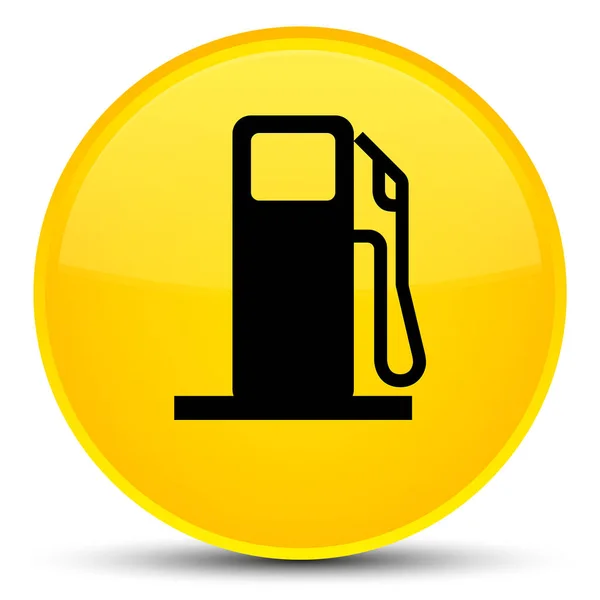 Fuel dispenser ikonen speciella gula runda knappen — Stockfoto