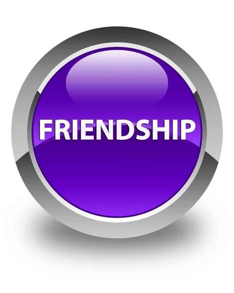 Przyjaźń błyszczący fioletowy okrągły przycisk — Zdjęcie stockowe