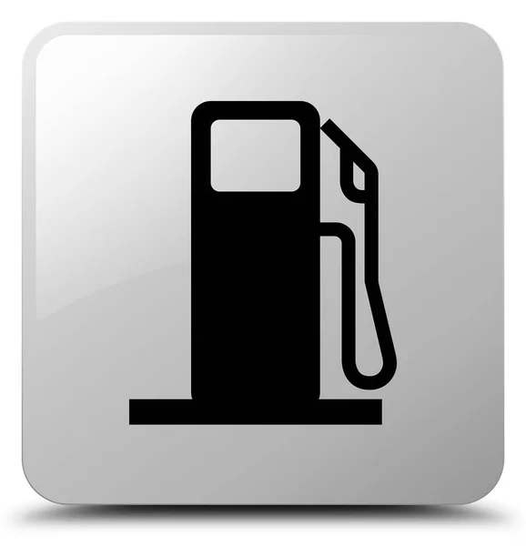 Botão quadrado branco do ícone do distribuidor de combustível — Fotografia de Stock