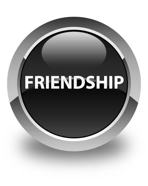 Friendship glossy black round button — Stock Photo, Image