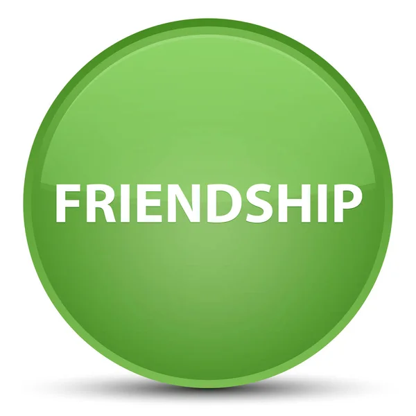 Friendship special soft green round button — Stock Photo, Image