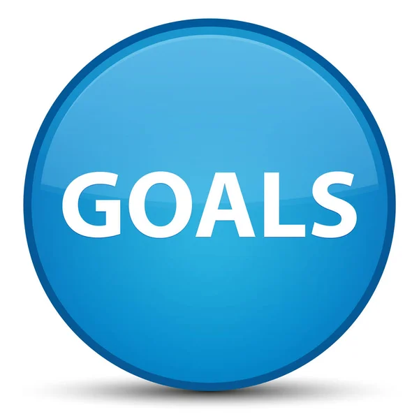 Goals special cyan blue round button — Stock Photo, Image