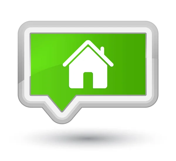 Home icon prime soft green banner button — Stock Photo, Image