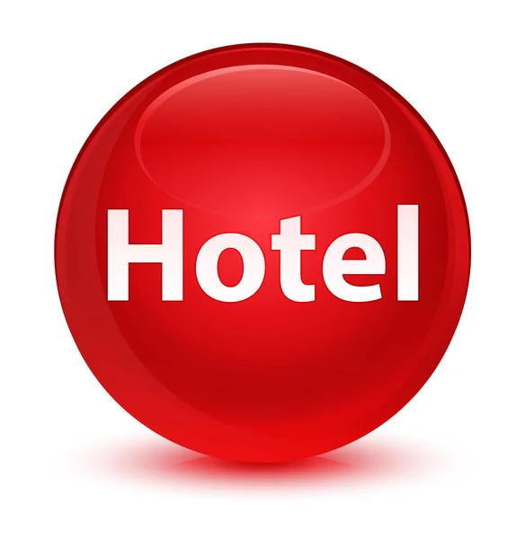 Hotel glasig roter runder Knopf — Stockfoto