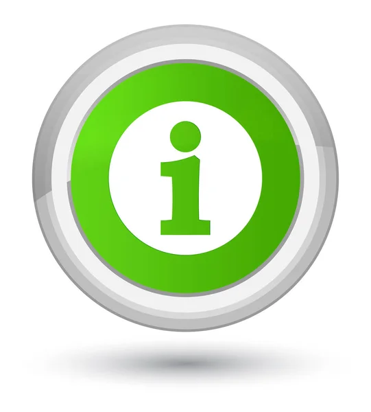 Info eerste zachte groene ronde knoop van het pictogram — Stockfoto