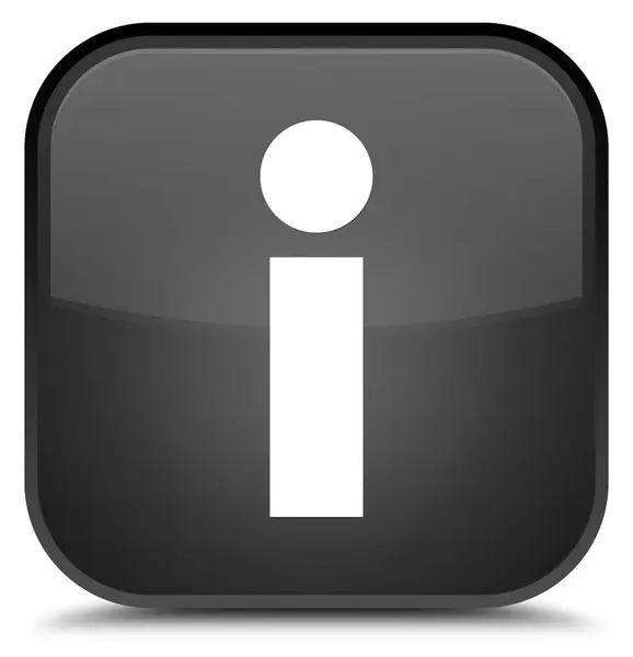 Icono de información botón cuadrado negro especial —  Fotos de Stock