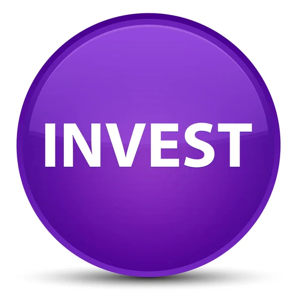 Invest special purple round button — Stock Photo, Image