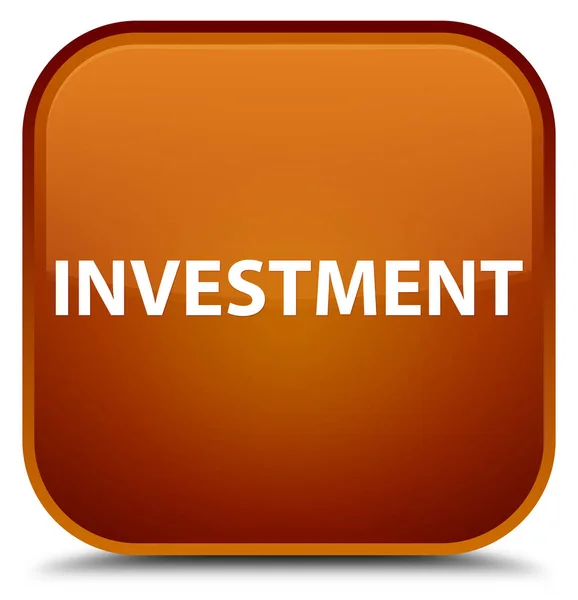 Investimento botão quadrado marrom especial — Fotografia de Stock