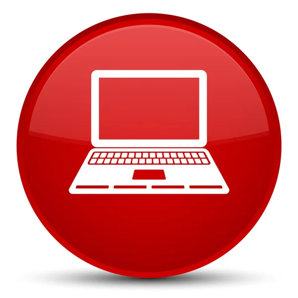 Laptop icon special red round button — Stock Photo, Image