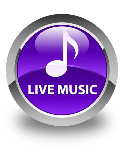 Música en vivo brillante púrpura botón redondo — Foto de Stock