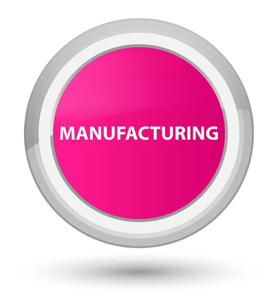 Manufatura botão redondo rosa principal — Fotografia de Stock