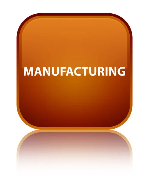 Manufacturing special brown square button — Stock Photo, Image
