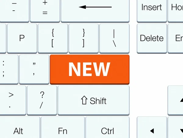 Novo botão de teclado laranja — Fotografia de Stock