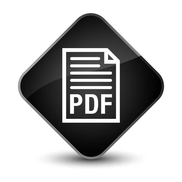 Elegante zwarte diamant knoop van het pictogram van het document PDF — Stockfoto