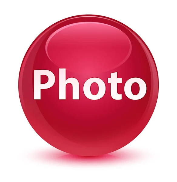 Photo glassy pink round button — Stock Photo, Image