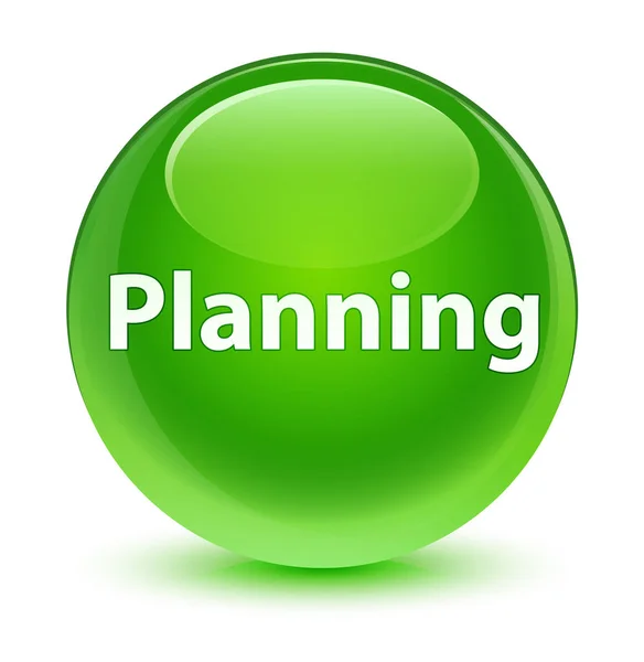 Planung glasig grüner runder Knopf — Stockfoto
