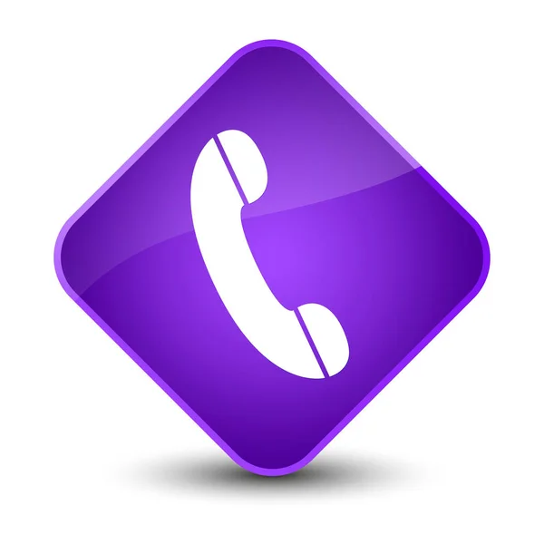Teléfono icono elegante botón de diamante púrpura — Foto de Stock