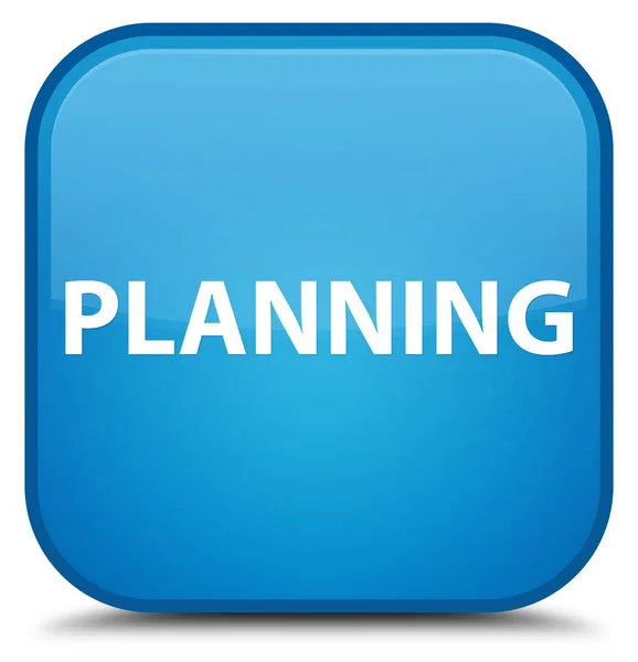 Planejamento ciano especial botão quadrado azul — Fotografia de Stock