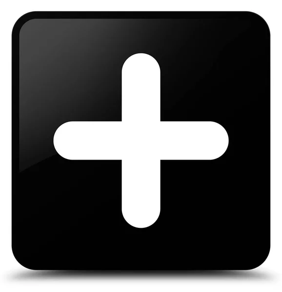 Plus icon black square button — Stock Photo, Image