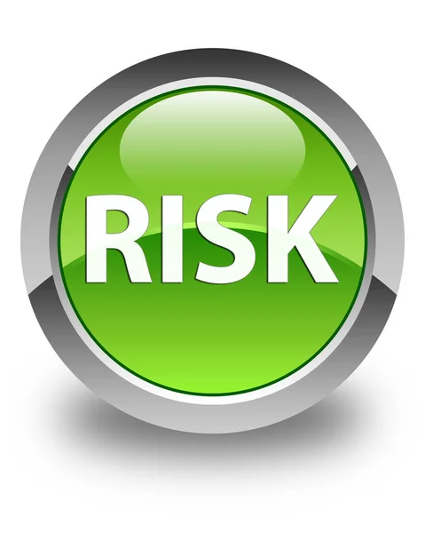 Risk parlak düğme yeşil — Stok fotoğraf