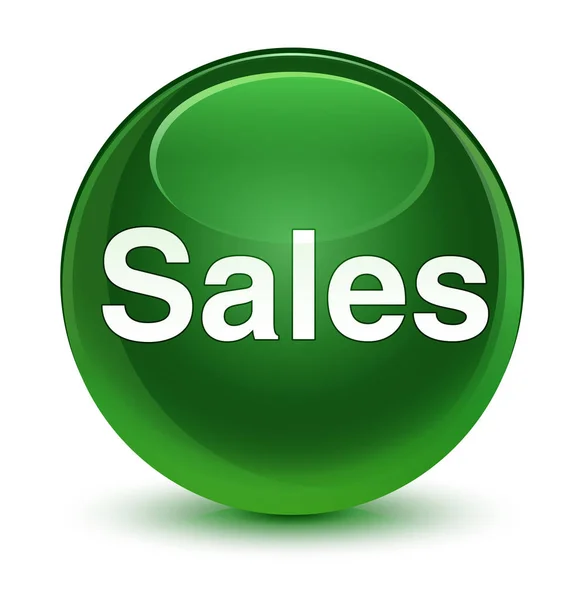 Sales glassy soft green round button — Stock Photo, Image