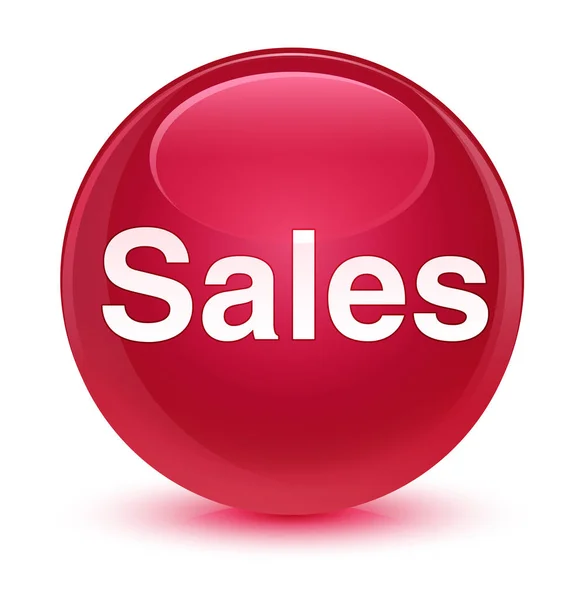 Sales glassy pink round button — Stock Photo, Image