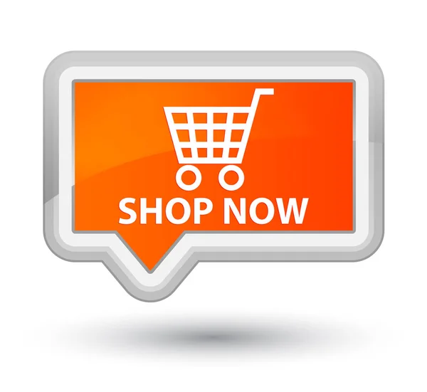 Shop nu prime oranje banner knop — Stockfoto