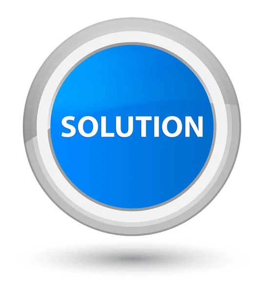 Solution prime cyan blue round button — Stock Photo, Image