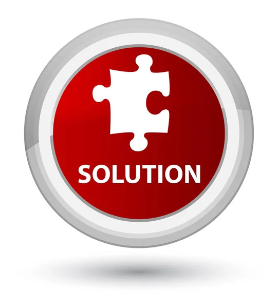 Solution (puzzle icon) prime red round button — Stock Photo, Image