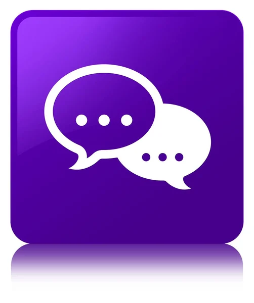 Talk bubble icon purple square button