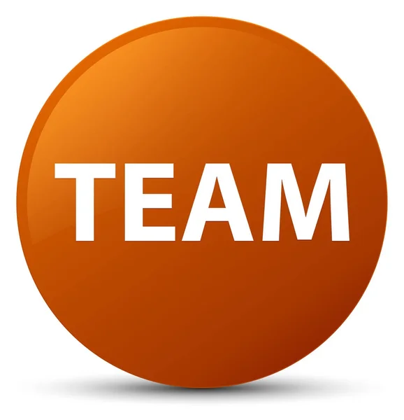 Team brown round button — Stock Photo, Image