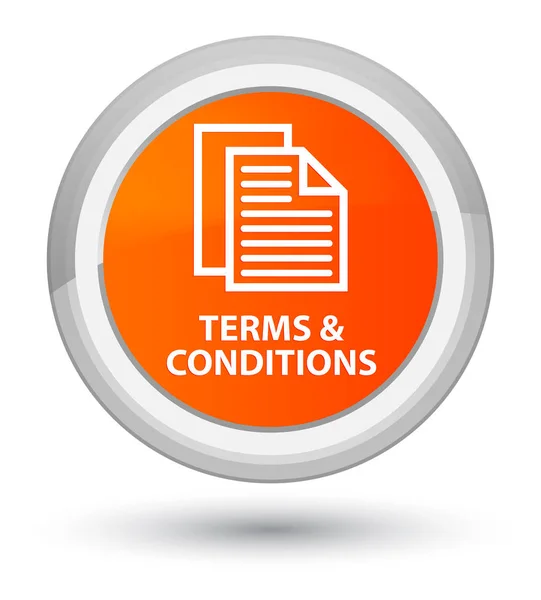 Terms and conditions (pages icon) prime orange round button — Stock Photo, Image