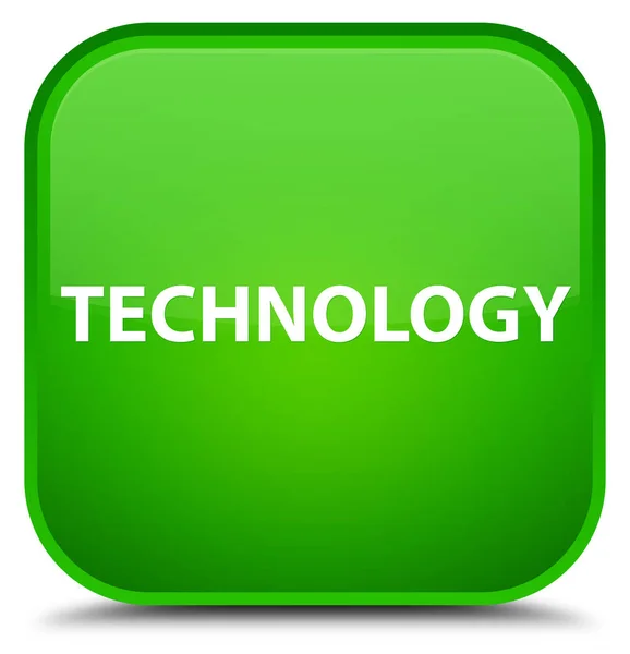 Technológia különleges zöld négyzet gomb — Stock Fotó