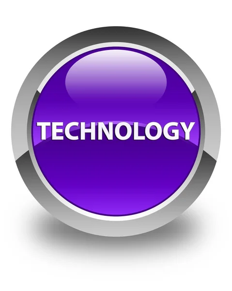 Technologie bouton rond violet brillant — Photo