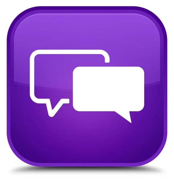 お客様の声アイコン特別な紫色の正方形ボタン — ストック写真