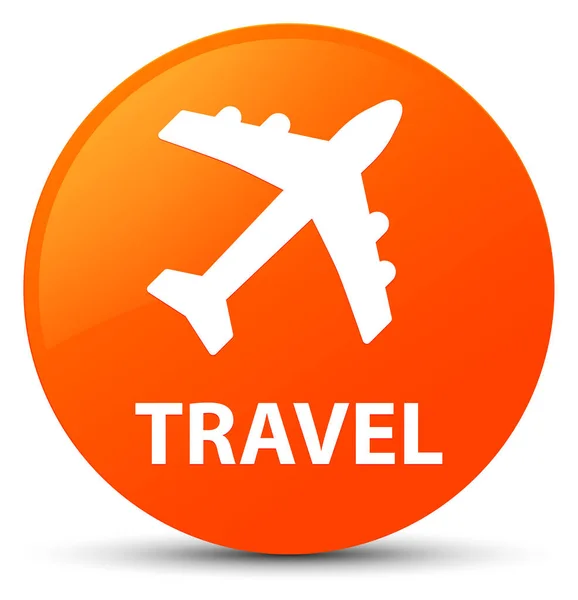 Reise (Flugzeug-Symbol) orange runde Taste — Stockfoto