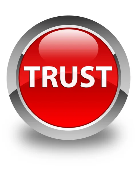 Trust glossy red round button — Stock Photo, Image