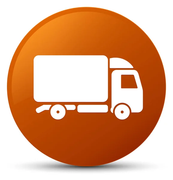 Truck icon brown round button — Stock Photo, Image