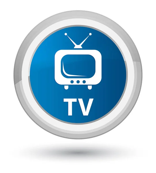 TV botão redondo azul primo — Fotografia de Stock