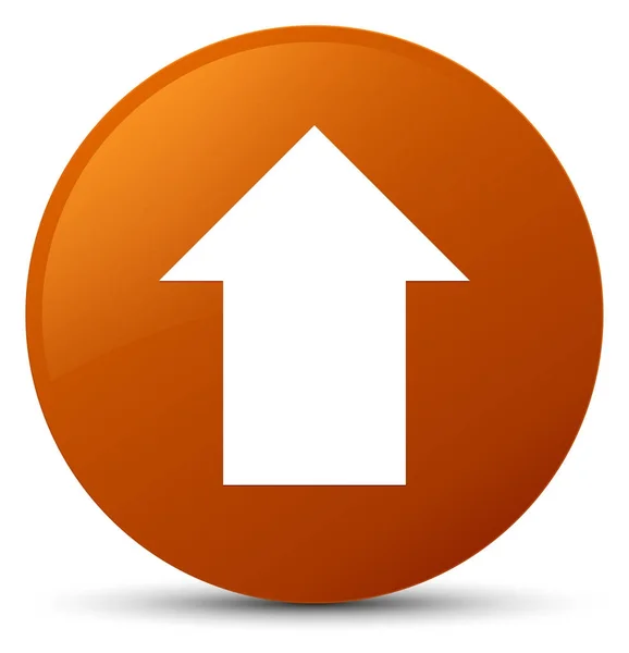 Ok simgesi düğmesini kahverengi upload — Stok fotoğraf