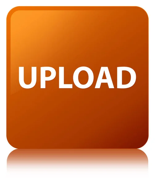 Upload brown square button — Stock Photo, Image
