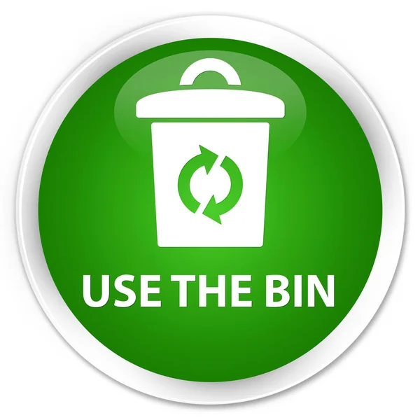 Verwenden Sie den grünen runden Knopf für die Mülltonne — Stockfoto