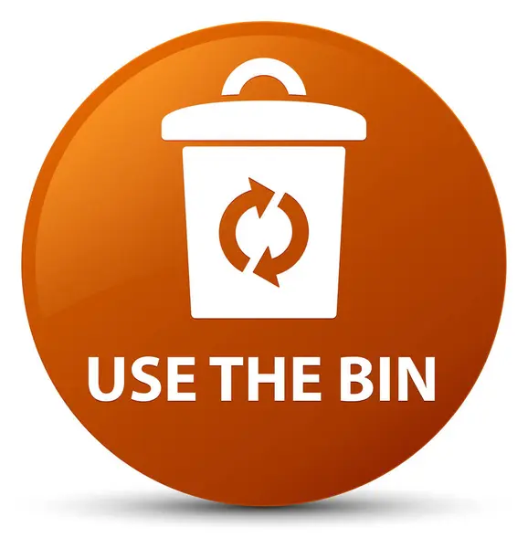 Utilisez le bouton rond brun poubelle — Photo
