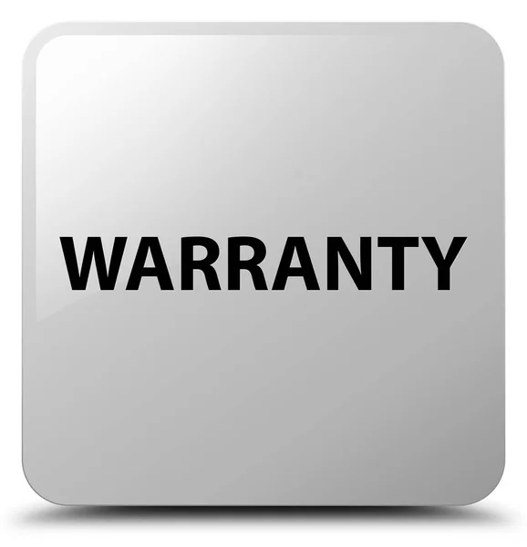 Warranty white square button — Stock Photo, Image