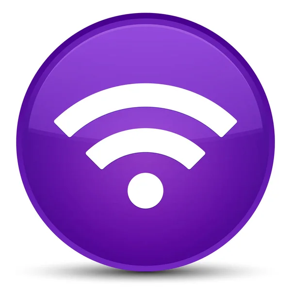 Ícone Wi-Fi botão redondo roxo especial — Fotografia de Stock