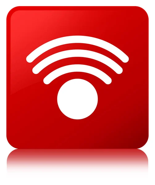 Przycisk czerwony kwadrat ikona WiFi — Zdjęcie stockowe