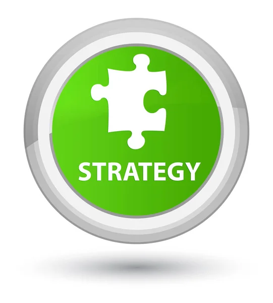 Strategia (ikona puzzle) premiera miękki zielony okrągły przycisk — Zdjęcie stockowe