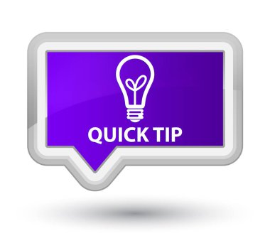 Çabuk uç (ampul simgesi) asal mor banner buton