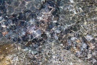 çakıl deniz dibinin şeffaf su