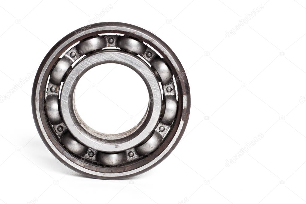Used metal ball bearing, isolated